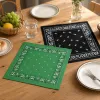 Green and black printed square towels are fashionable pure cotton square towels suitable for both men and women details Picture